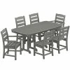 POLYWOOD Lakeside 7-Piece Slate Grey Dining Set With Nautical Table