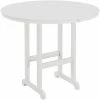 POLYWOOD 48" White Round Bar Height Table