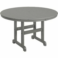 POLYWOOD 48" Slate Grey Round Dining Height Table