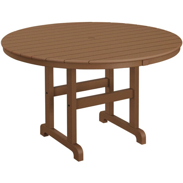 POLYWOOD 48" Teak Round Dining Height Table 1 POLYWOOD 48" Teak Round Dining Height Table