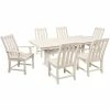 POLYWOOD Vineyard 7-Piece Sand Dining Set With Farmhouse Trestle Table