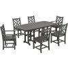 POLYWOOD Chippendale 7-Piece Slate Grey Dining Set With Nautical Table