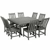 POLYWOOD Vineyard 9-Piece Slate Grey Dining Set With Nautical Trestle Table