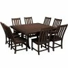 POLYWOOD Vineyard 9-Piece Mahogany Dining Set With Nautical Trestle Table