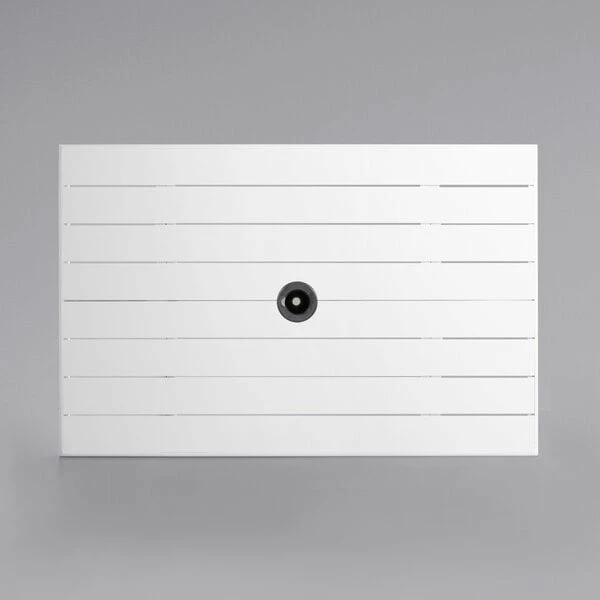 Lancaster Table & Seating 32" X 48" White Powder-Coated Aluminum Dining Height Outdoor Table With Umbrella Hole And 4 Arm Chairs 5 Lancaster Table & Seating 32" X 48" White Powder-Coated Aluminum Dining Height Outdoor Table With Umbrella Hole And 4 Arm Chairs - Image 5