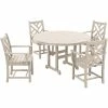 POLYWOOD Chippendale 5-Piece Sand Dining Set With 4 Arm Chairs