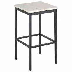 BFM Seating Trent Sand Black Steel Backless Barstool With Relic Antique Wash Seat
