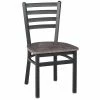 BFM Seating Lima Sand Black Steel Ladder Back Side Chair With Relic Rustic Copper Seat