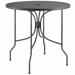 Lancaster Table & Seating Harbor Black 30" Round Outdoor Standard Height Table With Ornate Legs -Lancaster Table & Seating Shop 2207306