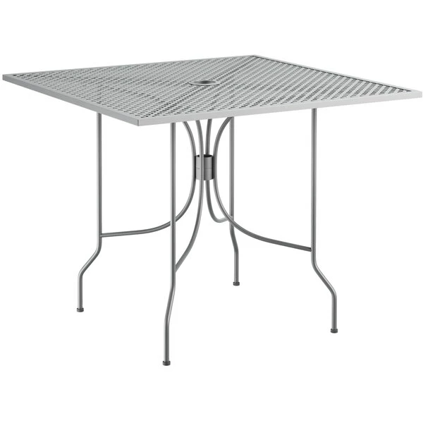 Lancaster Table & Seating Harbor Gray 36" Square Outdoor Standard Height Table With Ornate Legs 2 Lancaster Table & Seating Harbor Gray 36" Square Outdoor Standard Height Table With Ornate Legs - Image 2