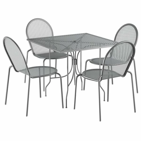 Lancaster Table & Seating Harbor Gray 36" Square Outdoor Standard Height Table With Ornate Legs And 4 Side Chairs 2 Lancaster Table & Seating Harbor Gray 36" Square Outdoor Standard Height Table With Ornate Legs And 4 Side Chairs - Image 2