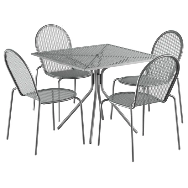 Lancaster Table & Seating Harbor Gray 36" Square Outdoor Standard Height Table With Modern Legs And 4 Side Chairs 2 Lancaster Table & Seating Harbor Gray 36" Square Outdoor Standard Height Table With Modern Legs And 4 Side Chairs - Image 2