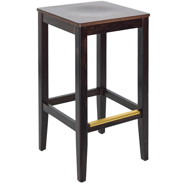 BFM Seating Stockton Dark Walnut Beechwood Square Backless Barstool With Veneer Wood Seat 1 BFM Seating Stockton Dark Walnut Beechwood Square Backless Barstool With Veneer Wood Seat