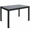 BFM Seating Surf 36" X 72" Black Aluminum Bolt-Down Pietro Top Standard Height Table