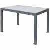 BFM Seating Surf 36" X 72" Soft Gray Aluminum Bolt-Down Carrara Top Standard Height Table