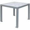 BFM Seating Surf 36" Square Soft Gray Aluminum Bolt-Down Carrara Top Standard Height Table