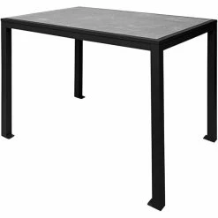 BFM Seating Surf 32" X 48" Black Aluminum Bolt-Down Pietro Top Bar Height Table