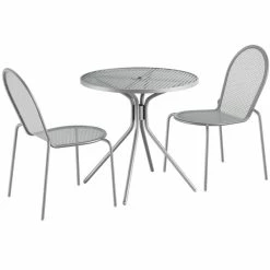 Lancaster Table & Seating Harbor Gray 30" Round Outdoor Standard Height Table With Modern Legs And 2 Side Chairs 5 Lancaster Table & Seating Harbor Gray 30" Round Outdoor Standard Height Table With Modern Legs And 2 Side Chairs -Lancaster Table & Seating Shop 2226273