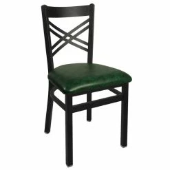 BFM Seating Akrin Metal Chair With 2" Green Vinyl Seat