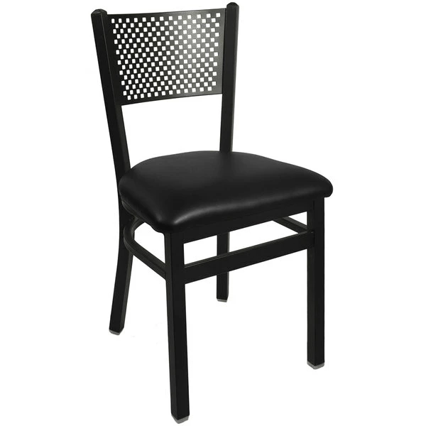BFM Seating Polk Sand Black Steel Side Chair With 2" Black Vinyl Seat 1 BFM Seating Polk Sand Black Steel Side Chair With 2" Black Vinyl Seat