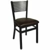 BFM Seating Polk Sand Black Steel Side Chair With 2" Dark Brown Vinyl Seat