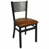 BFM Seating Polk Sand Black Steel Side Chair With 2" Light Brown Vinyl Seat