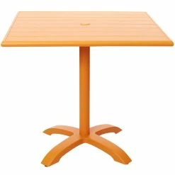 BFM Seating Beachcomber-Bali 32" Square Citrus Powder Coated Aluminum Dining Height Outdoor / Indoor Table