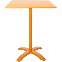 BFM Seating Beachcomber-Bali 36" Square Citrus Powder Coated Aluminum Bar Height Outdoor / Indoor Table