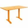 BFM Seating Bali-Beachcomber 32" X 48" Citrus Powder Coated Aluminum Bar Height Outdoor / Indoor Table With Cross Base And Umbrella Hole