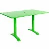BFM Seating Bali-Beachcomber 32" X 48" Lime Powder Coated Aluminum Bar Height Outdoor / Indoor Table With Cross Base And Umbrella Hole