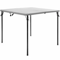 Flash Furniture DAD-LF-86-GY-GG 34" Square Gray Commercial Duty Plastic Bi-Fold Folding Table
