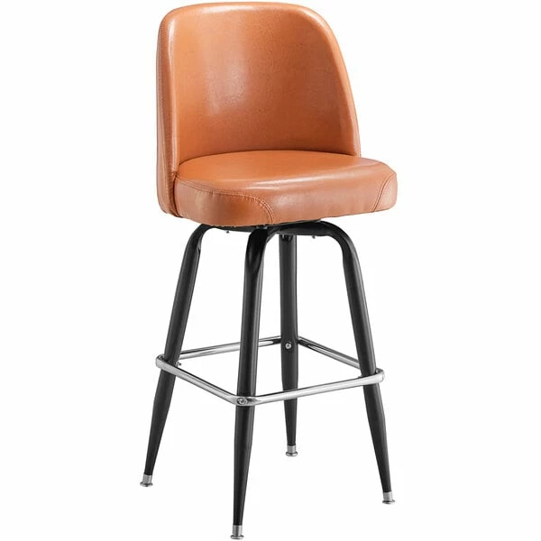 Lancaster Table & Seating Light Brown Barstool With 18.5" Wide Bucket Seat 2 Lancaster Table & Seating Light Brown Barstool With 18.5" Wide Bucket Seat - Image 2
