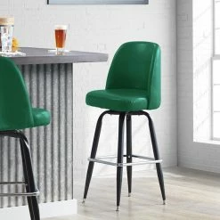 Lancaster Table & Seating Green Barstool With 18.5" Wide Bucket Seat