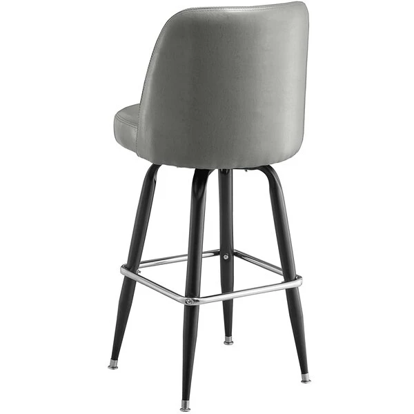 Lancaster Table & Seating Gray Barstool With 18.5" Wide Bucket Seat 3 Lancaster Table & Seating Gray Barstool With 18.5" Wide Bucket Seat - Image 3