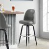 Lancaster Table & Seating Gray Barstool With 18.5" Wide Bucket Seat