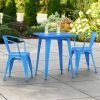 LT&S Alloy Series Lancaster Table & Seating Alloy Series 24" X 24" Blue Dining Height Outdoor Table With 2 Arm Chairs