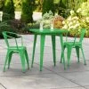 LT&S Alloy Series Lancaster Table & Seating Alloy Series 24" X 24" Green Dining Height Outdoor Table With 2 Arm Chairs