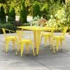 LT&S Alloy Series Lancaster Table & Seating Alloy Series 48" X 30" Yellow Dining Height Outdoor Table With 4 Arm Chairs