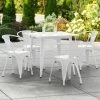 LT&S Alloy Series Lancaster Table & Seating Alloy Series 32" X 32" White Dining Height Outdoor Table With 4 Arm Chairs