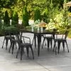 LT&S Alloy Series Lancaster Table & Seating Alloy Series 63" X 32" Black Dining Height Outdoor Table With 6 Arm Chairs