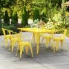 LT&S Alloy Series Lancaster Table & Seating Alloy Series 63" X 32" Yellow Dining Height Outdoor Table With 6 Arm Chairs