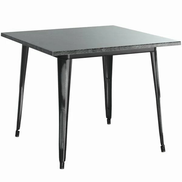 LT&S Alloy Series Lancaster Table & Seating Alloy Series 24" X 24" Distressed Black Dining Height Outdoor Table With 2 Arm Chairs 3 LT&S Alloy Series Lancaster Table & Seating Alloy Series 24" X 24" Distressed Black Dining Height Outdoor Table With 2 Arm Chairs - Image 3