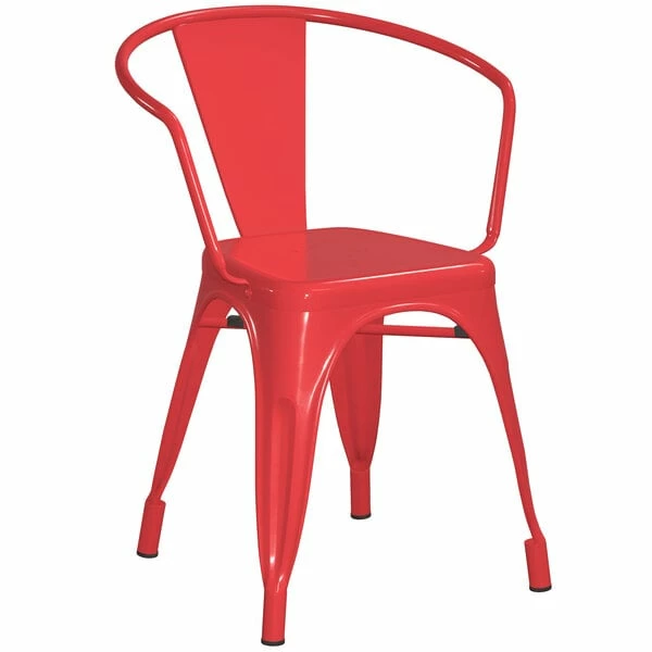 LT&S Alloy Series Lancaster Table & Seating Alloy Series 24" X 24" Red Dining Height Outdoor Table With 2 Arm Chairs 4 LT&S Alloy Series Lancaster Table & Seating Alloy Series 24" X 24" Red Dining Height Outdoor Table With 2 Arm Chairs - Image 4