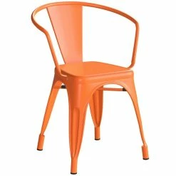 LT&S Alloy Series Lancaster Table & Seating Alloy Series 32" X 32" Orange Dining Height Outdoor Table With 4 Arm Chairs -Lancaster Table & Seating Shop 2253733