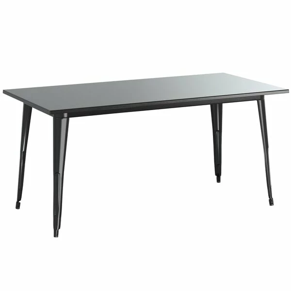 LT&S Alloy Series Lancaster Table & Seating Alloy Series 63" X 32" Black Dining Height Outdoor Table With 6 Arm Chairs 3 LT&S Alloy Series Lancaster Table & Seating Alloy Series 63" X 32" Black Dining Height Outdoor Table With 6 Arm Chairs - Image 3