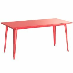 LT&S Alloy Series Lancaster Table & Seating Alloy Series 63" X 32" Red Dining Height Outdoor Table With 6 Arm Chairs -Lancaster Table & Seating Shop 2253758