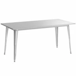 LT&S Alloy Series Lancaster Table & Seating Alloy Series 63" X 32" Silver Dining Height Outdoor Table With 6 Arm Chairs -Lancaster Table & Seating Shop 2253762