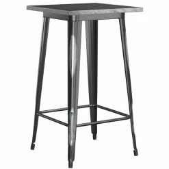 LT&S Alloy Series Lancaster Table & Seating Alloy Series 24" X 24" Distressed Black Outdoor Bar Height Table With 2 Metal Cafe Bar Stools -Lancaster Table & Seating Shop 2253790