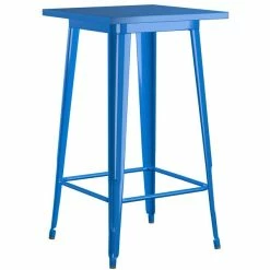 LT&S Alloy Series Lancaster Table & Seating Alloy Series 24" X 24" Blue Outdoor Bar Height Table With 2 Metal Cafe Bar Stools -Lancaster Table & Seating Shop 2253793