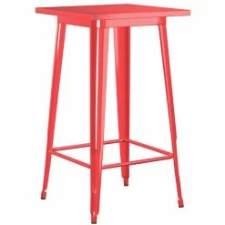 LT&S Alloy Series Lancaster Table & Seating Alloy Series 24" X 24" Red Outdoor Bar Height Table With 2 Metal Cafe Bar Stools -Lancaster Table & Seating Shop 2253801